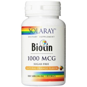 Biotin 1000 mcg 100 comp  subliguales sabor naranja solaray