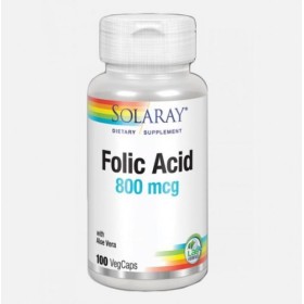 Acid fólico 800 mcg 100 - caps vegetales solaray