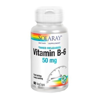 B6-50 mg 60 cápsulas vegetales acción retardada solaray
